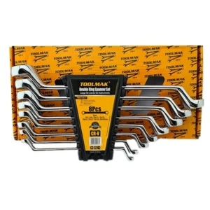 Juego de Llaves de Doble Corona Curva Toolmak 8 Piezas Acero Cr-V