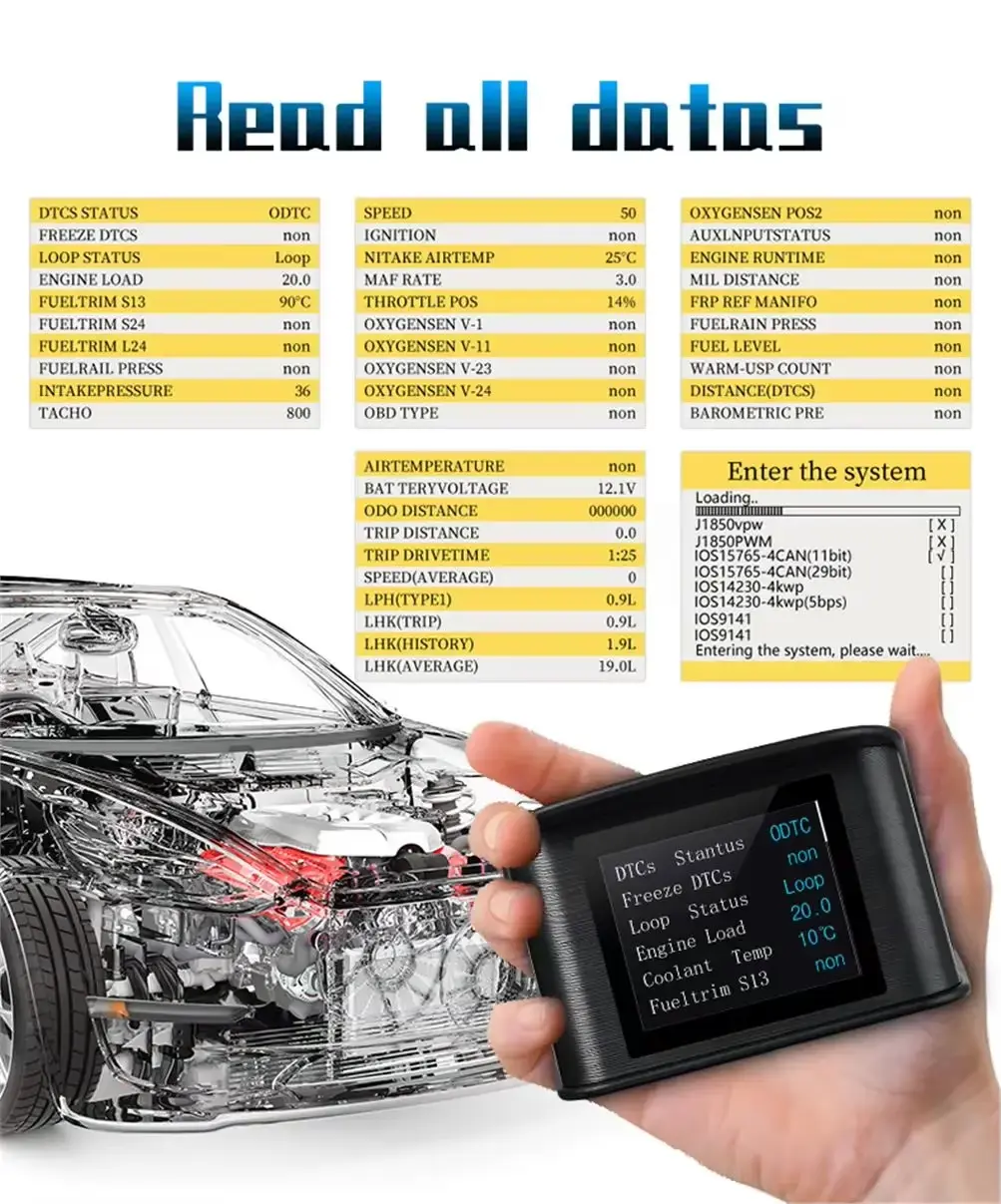 Pantalla Digital OBD2 P10 Tacómetro Temperatura Multifunción para Auto 12V - Imagen 3